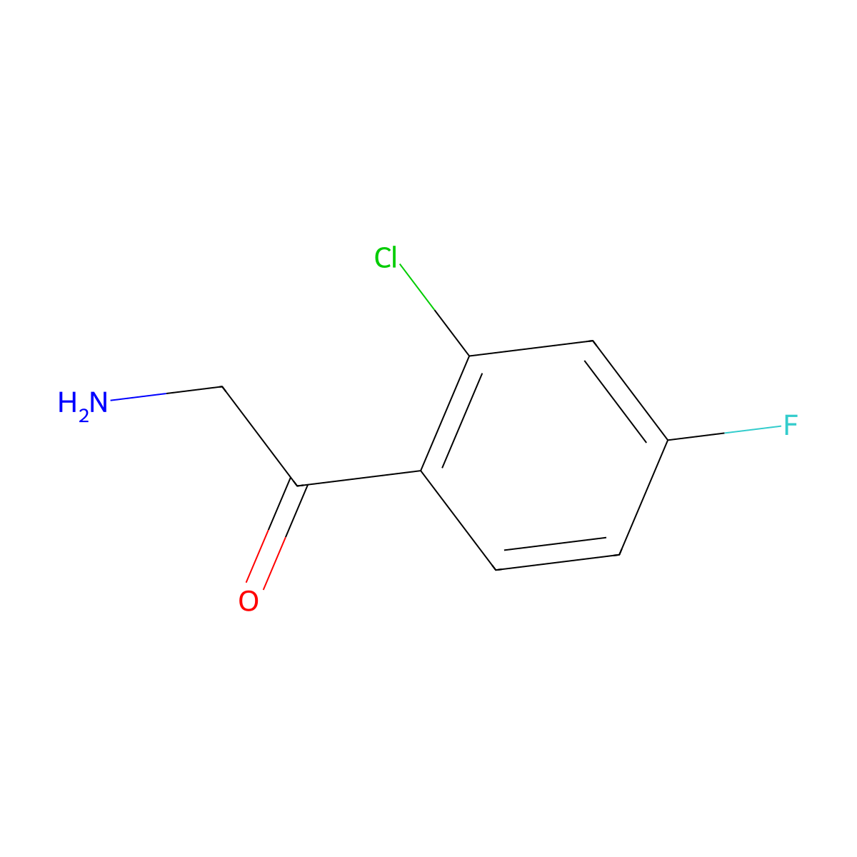 2-Amino-1-(2-chloro-4-fluorophenyl)ethan-1-one molecular structure, CAS 1343003-67-7