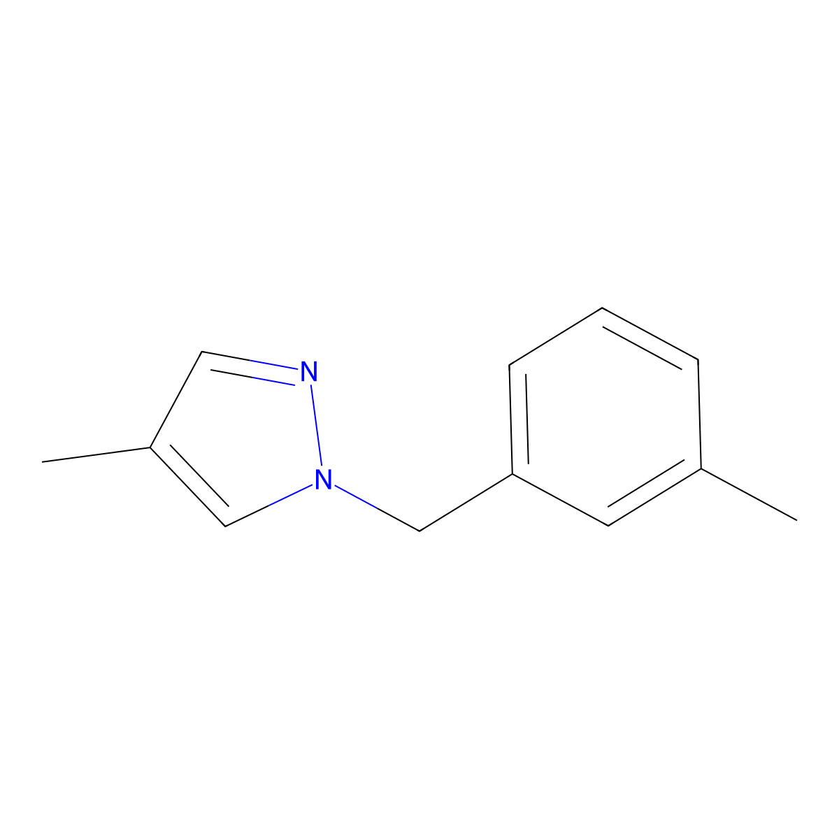 4-methyl-1-[(3-methylphenyl)methyl]-1H-pyrazole molecular structure, CAS 1343005-33-3