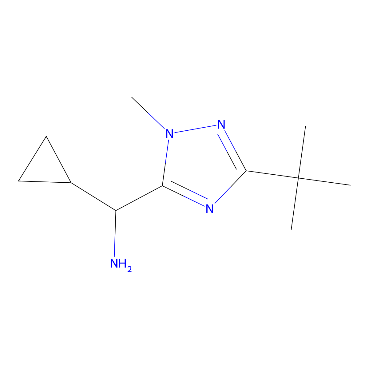 (3-(Tert-butyl)-1-methyl-1h-1,2,4-triazol-5-yl)(cyclopropyl)methanamine molecular structure, CAS 1343006-49-4