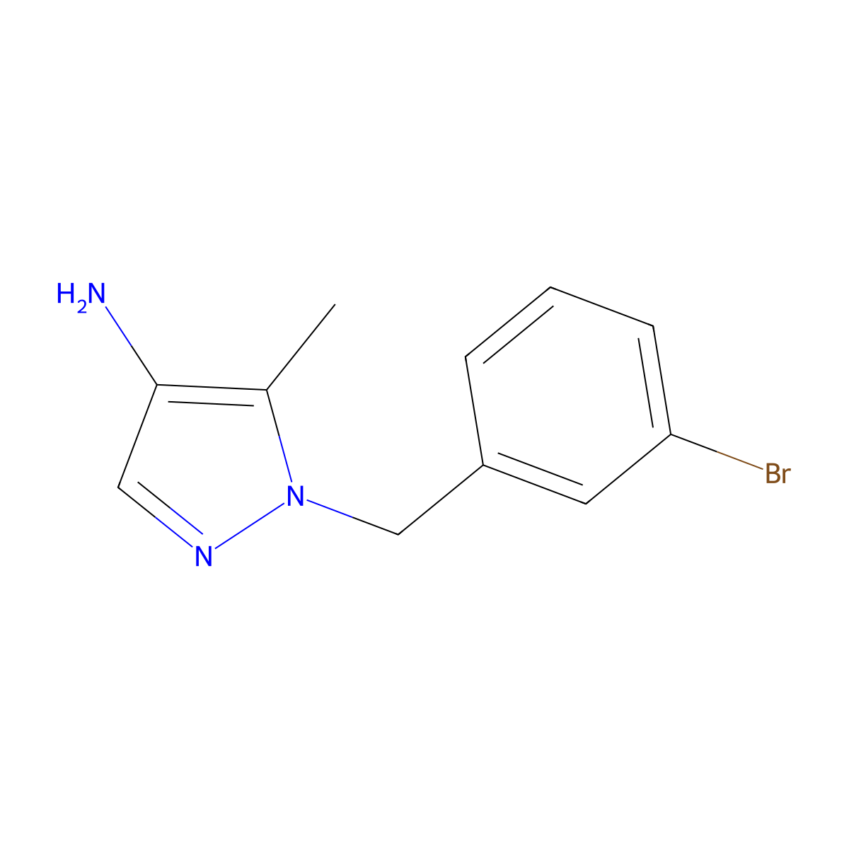1-(3-Bromobenzyl)-5-methyl-1h-pyrazol-4-amine molecular structure, CAS 1343010-49-0