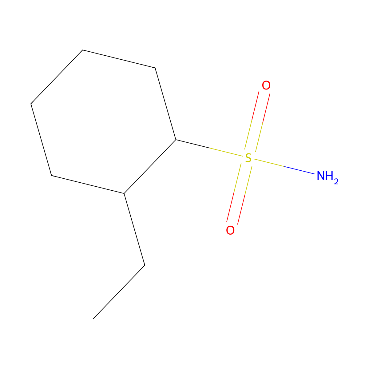 2-Ethylcyclohexane-1-sulfonamide molecular structure, CAS 1343014-37-8