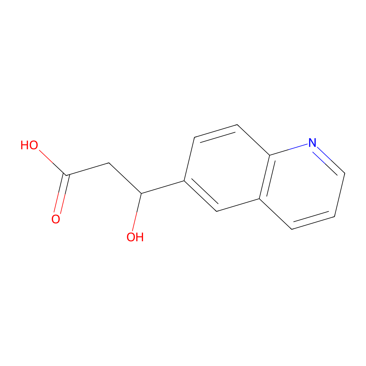 3-Hydroxy-3-(quinolin-6-yl)propanoic acid molecular structure, CAS 1343016-11-4