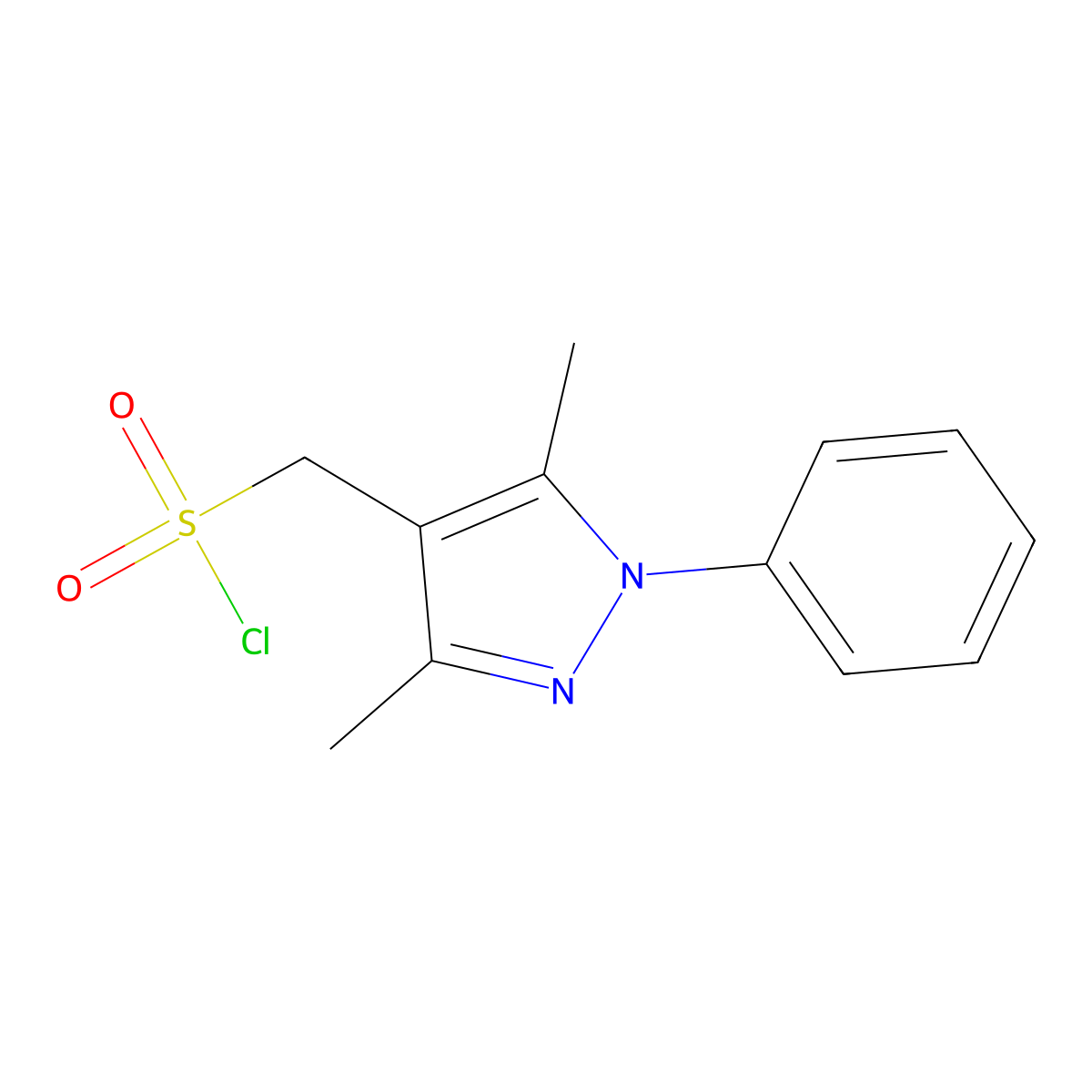 (3,5-Dimethyl-1-phenyl-1h-pyrazol-4-yl)methanesulfonyl chloride molecular structure, CAS 1343017-21-9