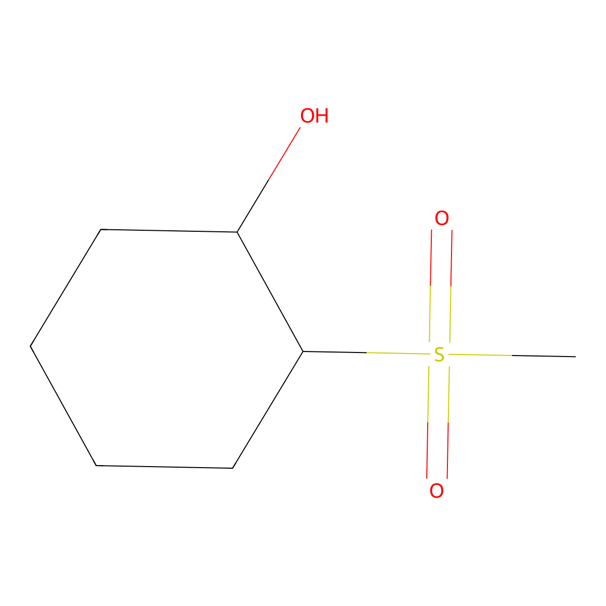 2-Methanesulfonylcyclohexan-1-ol molecular structure, CAS 1343018-20-1