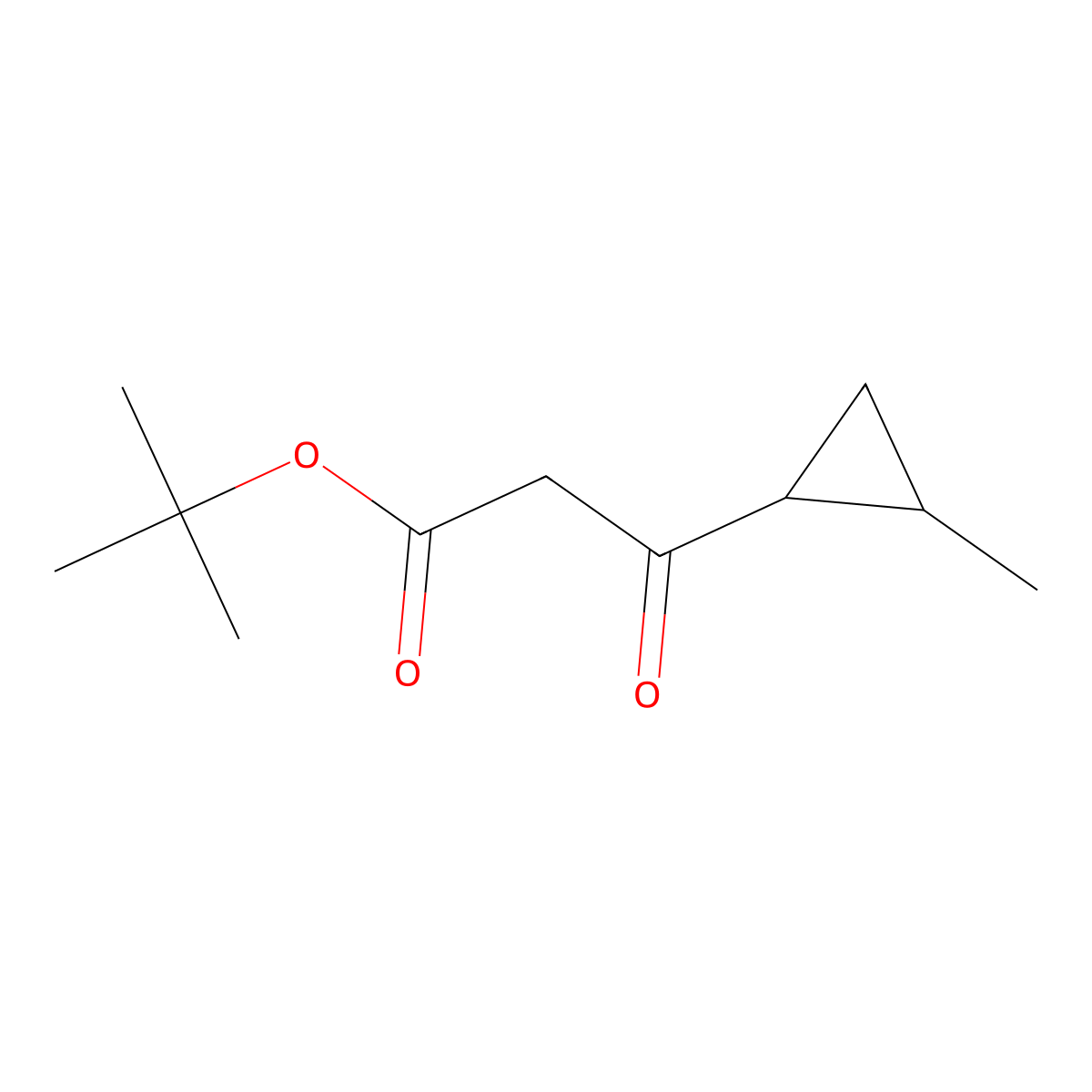 Tert-butyl 3-(2-methylcyclopropyl)-3-oxopropanoate molecular structure, CAS 134302-10-6