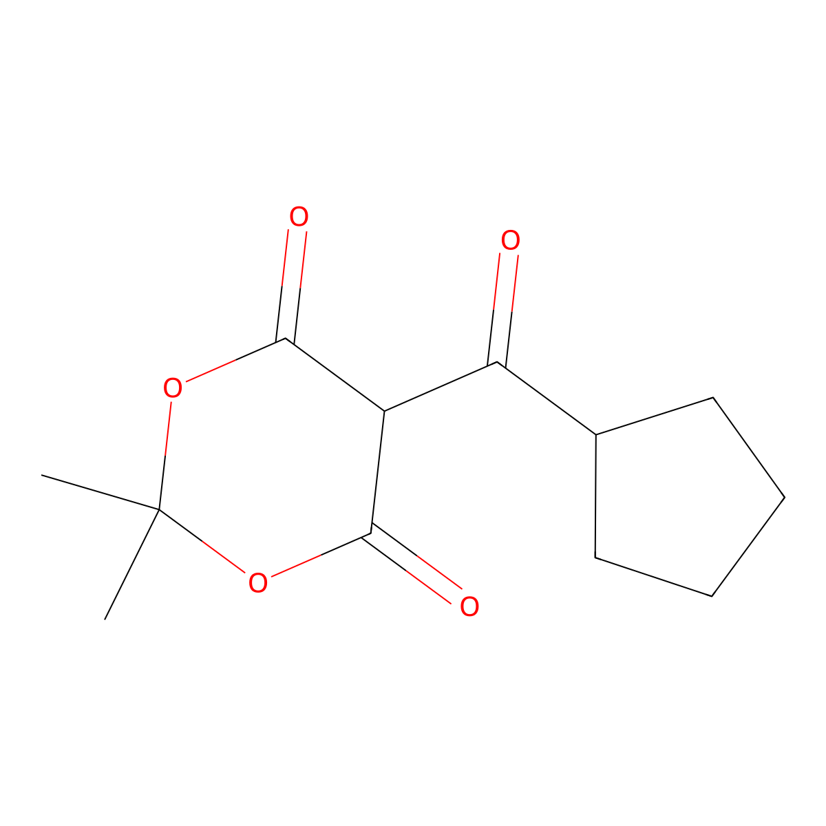 5-Cyclopentanecarbonyl-2,2-dimethyl-1,3-dioxane-4,6-dione molecular structure, CAS 134302-12-8
