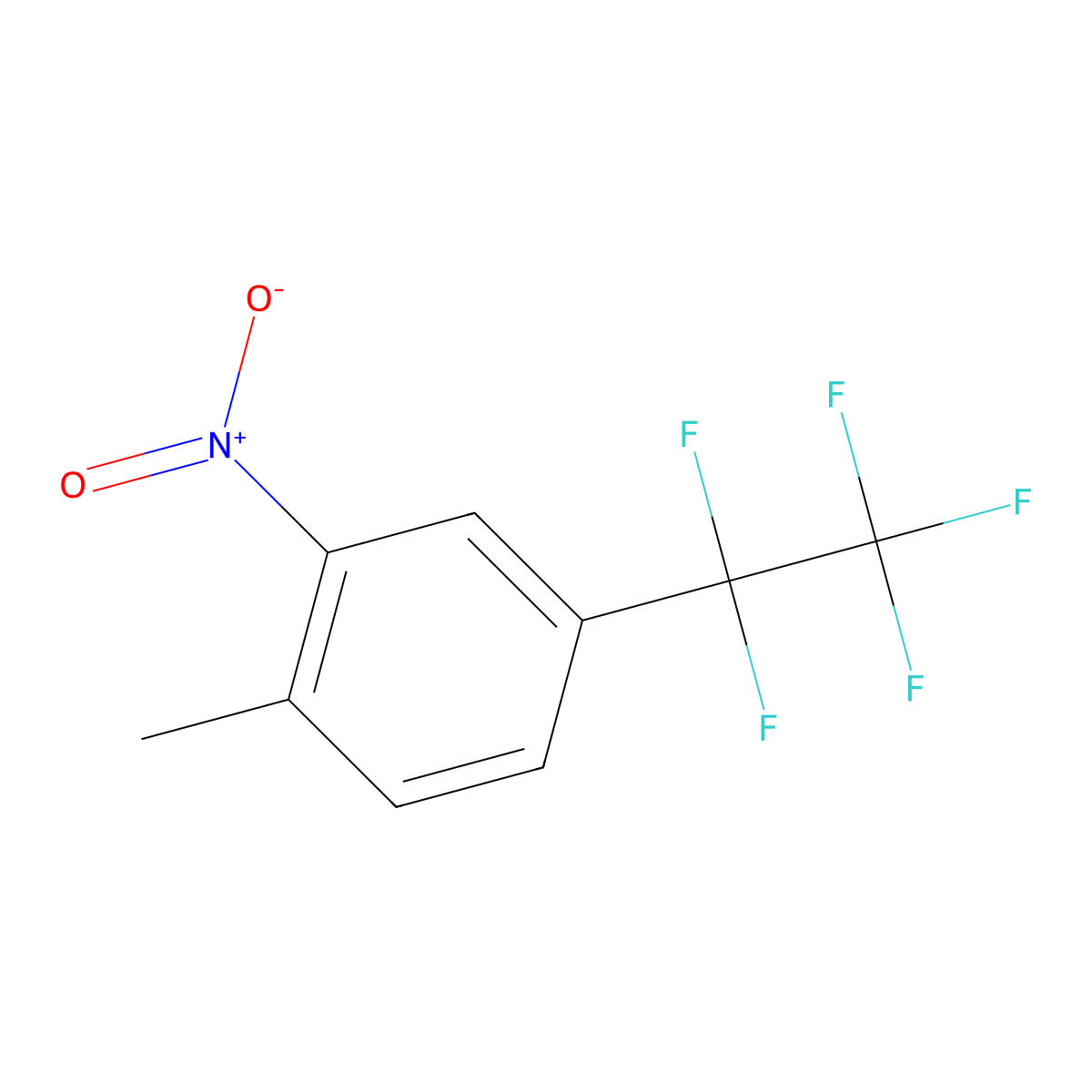 1-Methyl-2-nitro-4-(perfluoroethyl)benzene molecular structure, CAS 134302-31-1