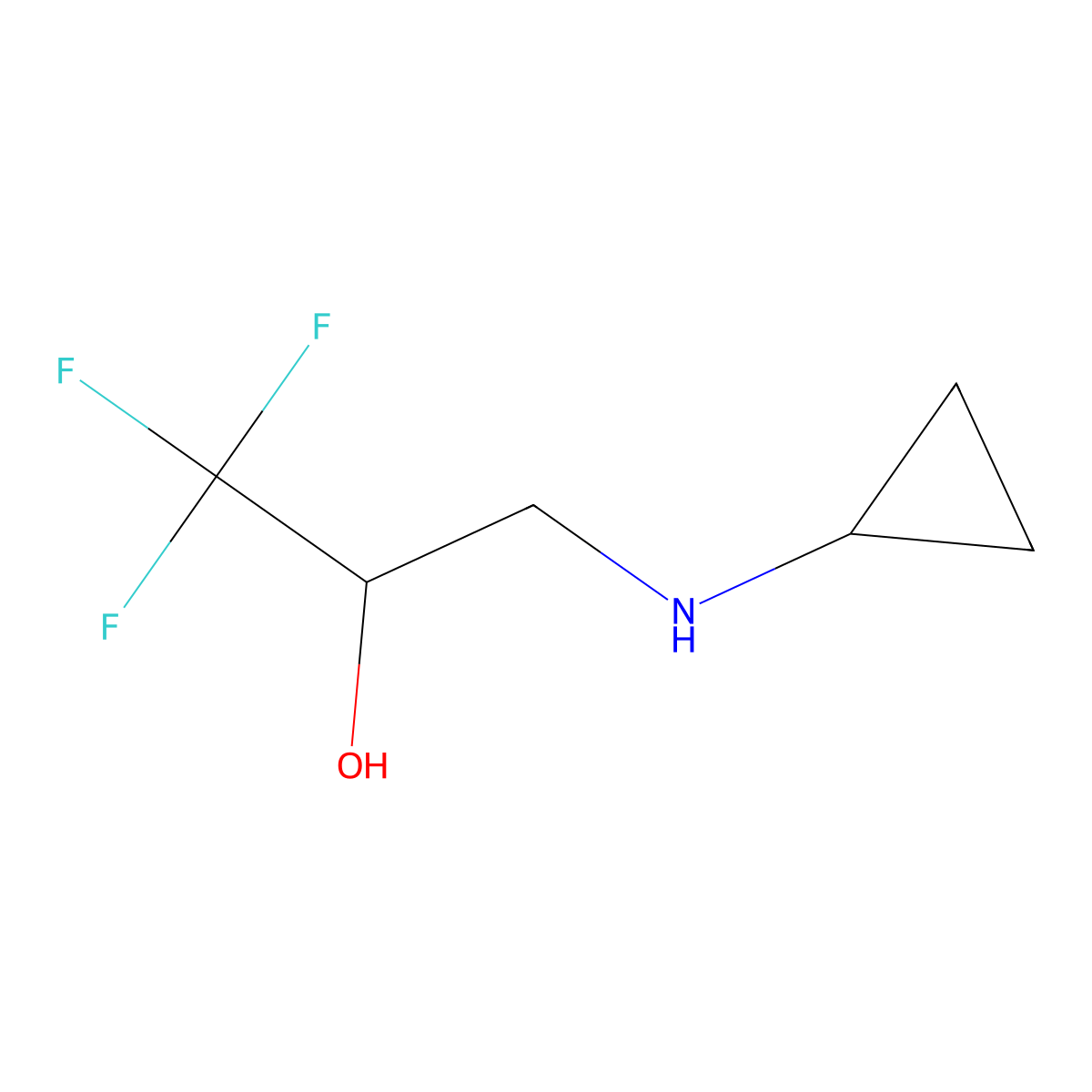 3-(Cyclopropylamino)-1,1,1-trifluoropropan-2-ol molecular structure, CAS 1343020-12-1