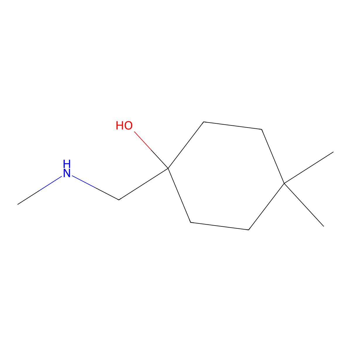 4,4-Dimethyl-1-[(methylamino)methyl]cyclohexan-1-ol molecular structure, CAS 1343023-39-1