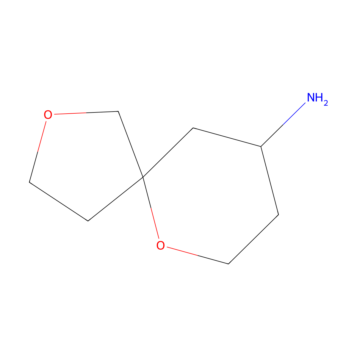 2,6-Dioxaspiro[4.5]decan-9-amine molecular structure, CAS 1343024-86-1