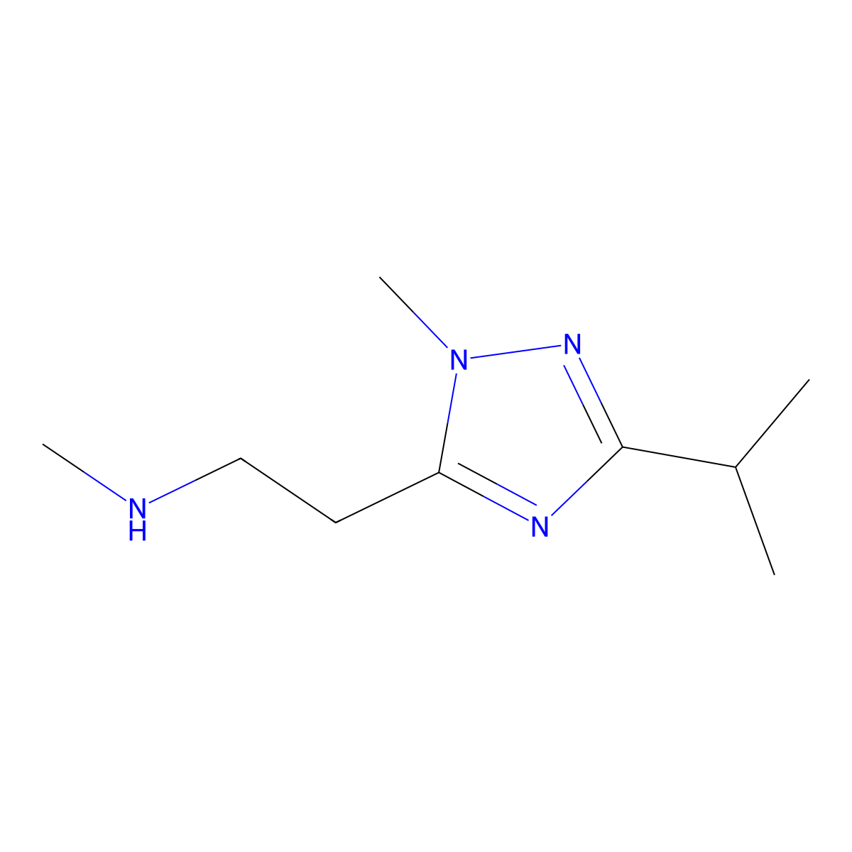 2-(3-Isopropyl-1-methyl-1h-1,2,4-triazol-5-yl)-N-methylethan-1-amine molecular structure, CAS 1343024-97-4