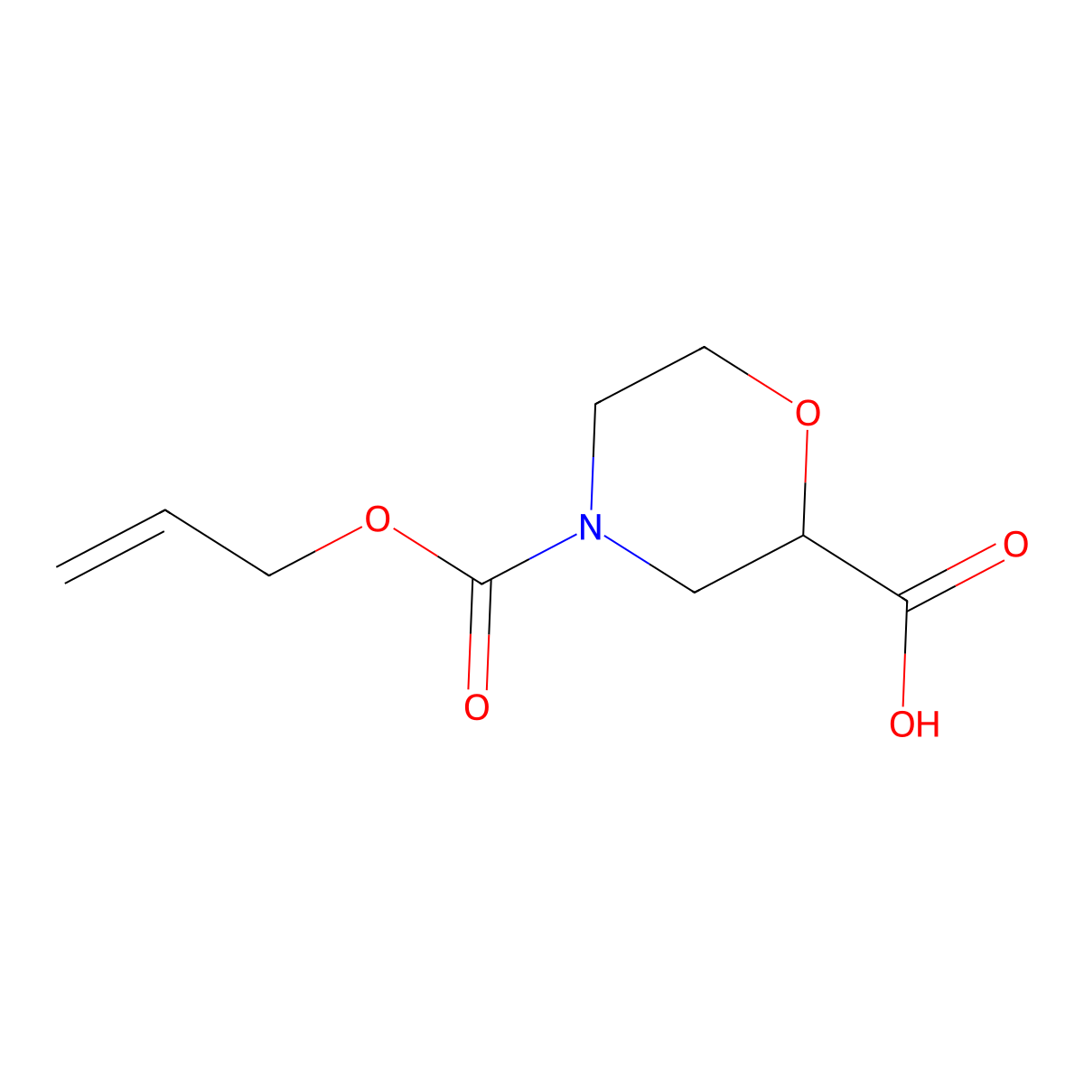 4-[(Prop-2-en-1-yloxy)carbonyl]morpholine-2-carboxylic acid molecular structure, CAS 1343025-82-0