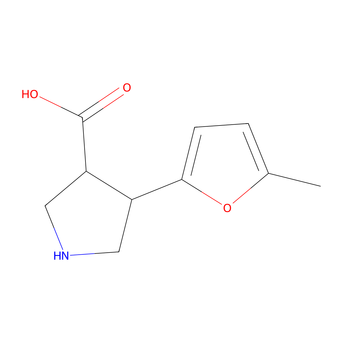 4-(5-Methylfuran-2-yl)pyrrolidine-3-carboxylic acid molecular structure, CAS 1343026-03-8
