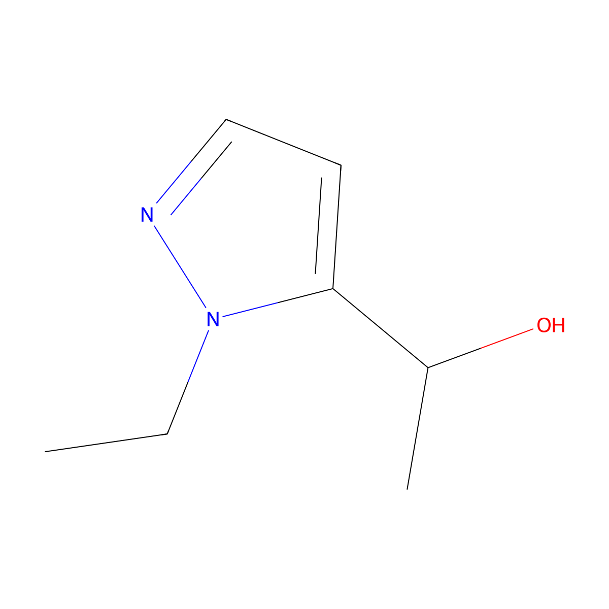 1-Ethyl-alpha-methyl-1H-pyrazole-5-methanol molecular structure, CAS 1343027-93-9