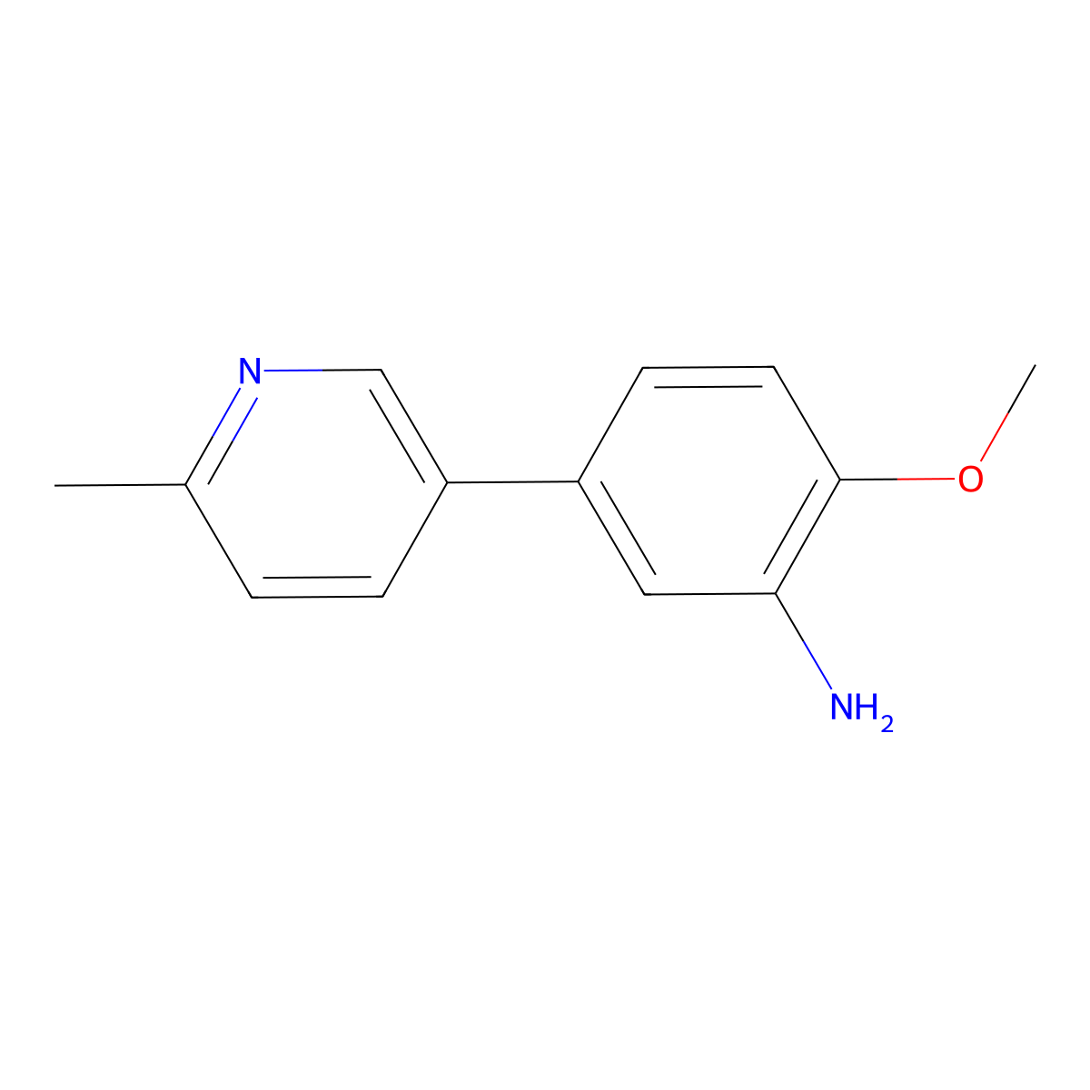 2-Methoxy-5-(6-methylpyridin-3-yl)aniline molecular structure, CAS 1343029-63-9