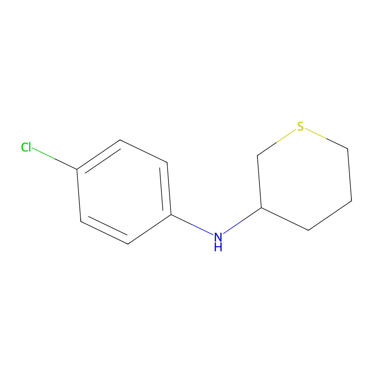 N-(4-chlorophenyl)thian-3-amine molecular structure, CAS 1343030-23-8