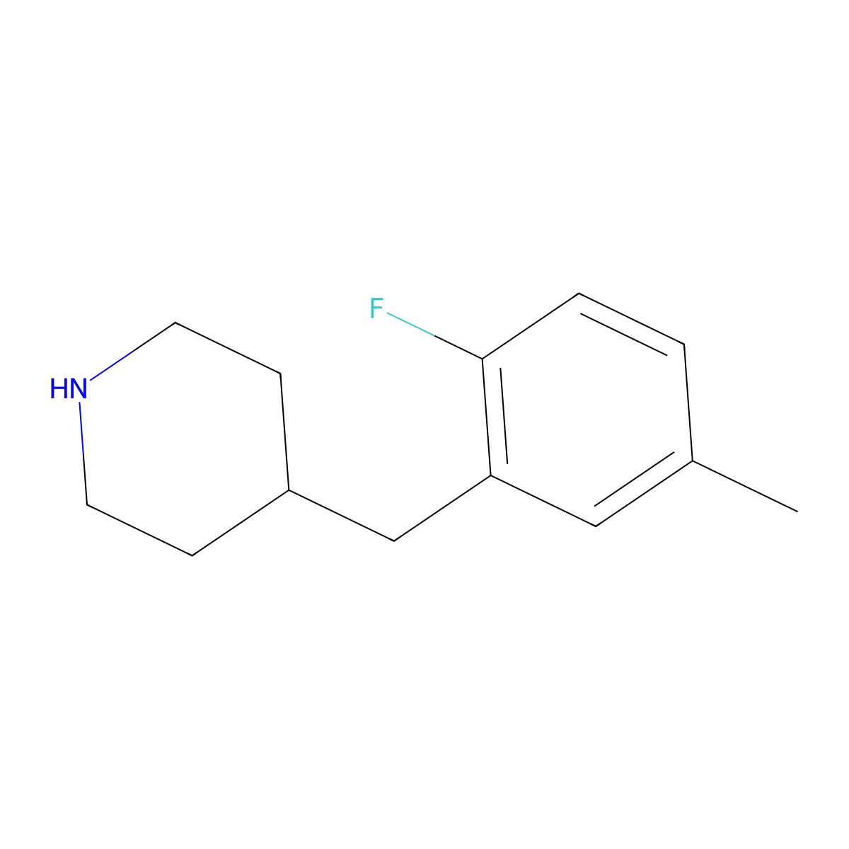 4-(2-Fluoro-5-methylbenzyl)piperidine molecular structure, CAS 1343032-32-5