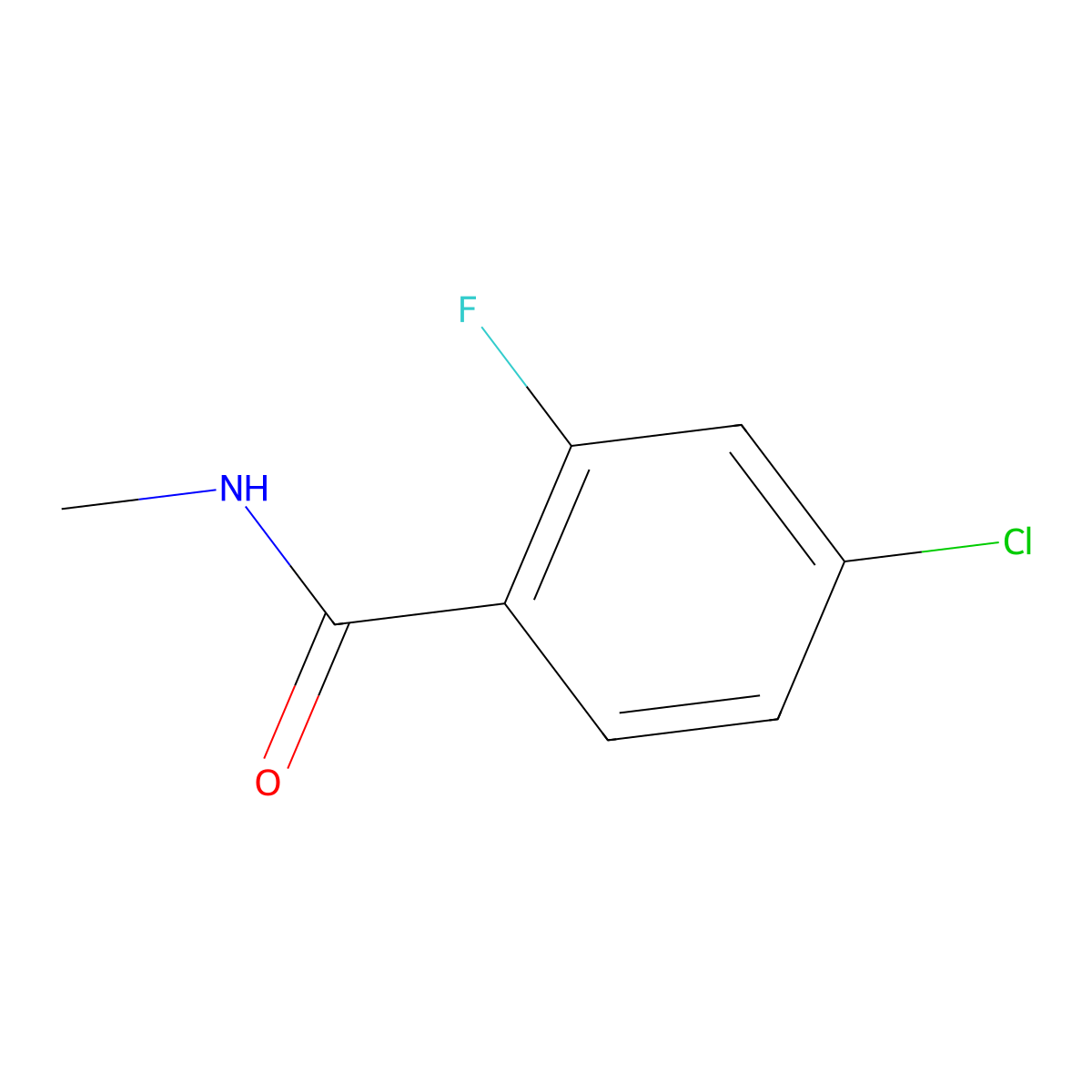4-chloro-2-fluoro-N-methylbenzamide molecular structure, CAS 1343038-33-4