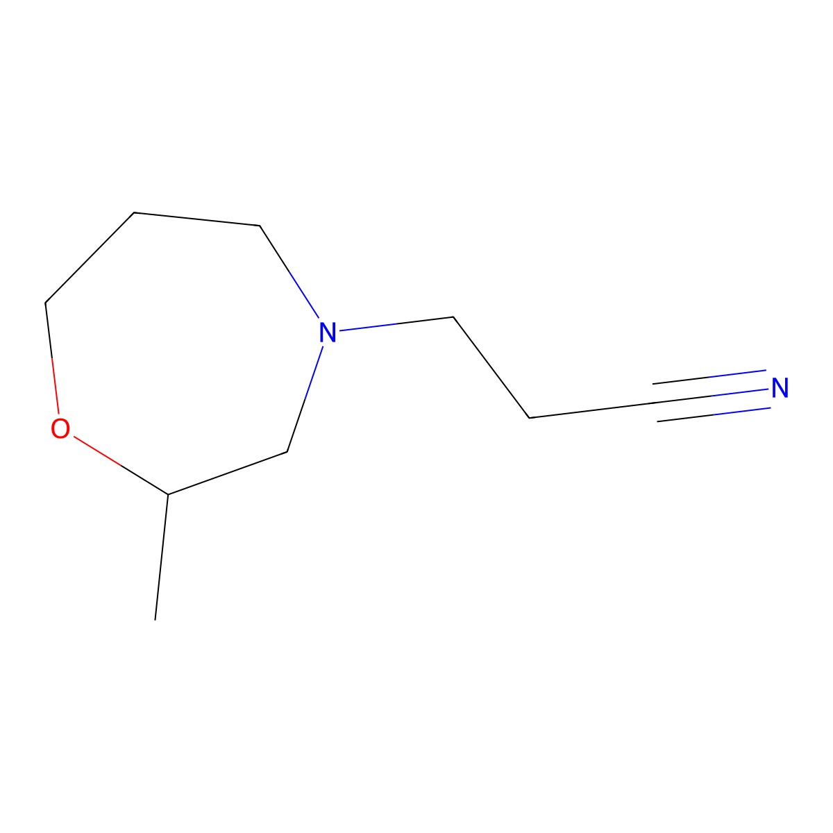 3-(2-Methyl-1,4-oxazepan-4-yl)propanenitrile molecular structure, CAS 1343038-60-7