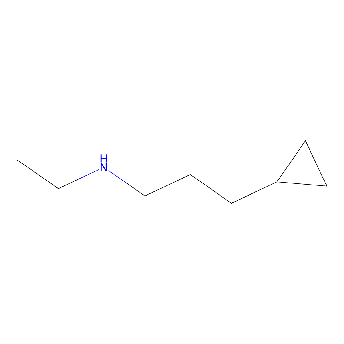 (3-Cyclopropylpropyl)(ethyl)amine molecular structure, CAS 1343038-65-2