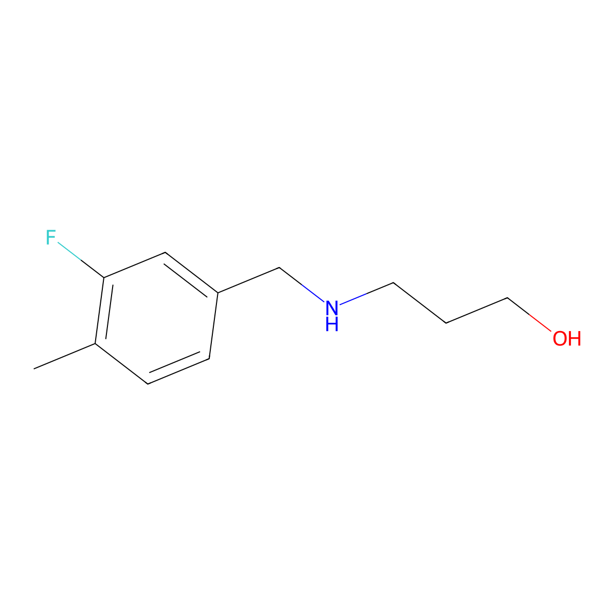 3-{[(3-Fluoro-4-methylphenyl)methyl]amino}propan-1-ol molecular structure, CAS 1343040-29-8