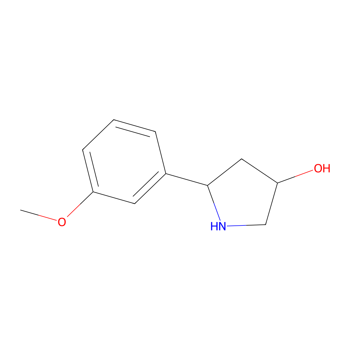 5-(3-Methoxyphenyl)pyrrolidin-3-ol molecular structure, CAS 1343042-63-6
