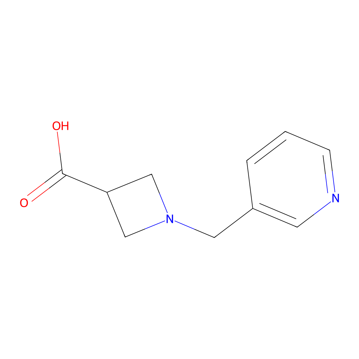1-(Pyridin-3-ylmethyl)azetidine-3-carboxylic acid molecular structure, CAS 1343044-60-9
