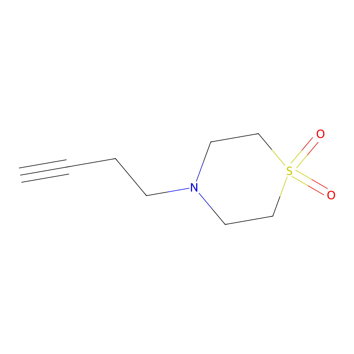 4-(But-3-yn-1-yl)-1lambda6-thiomorpholine-1,1-dione molecular structure, CAS 1343047-96-0