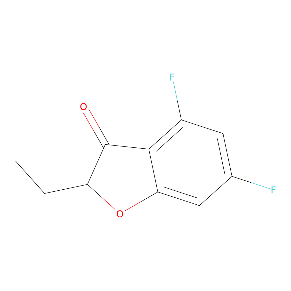 2-Ethyl-4,6-difluoro-2,3-dihydro-1-benzofuran-3-one molecular structure, CAS 1343048-10-1