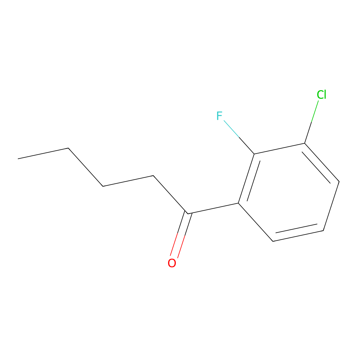 1-(3-Chloro-2-fluorophenyl)pentan-1-one molecular structure, CAS 1343048-33-8