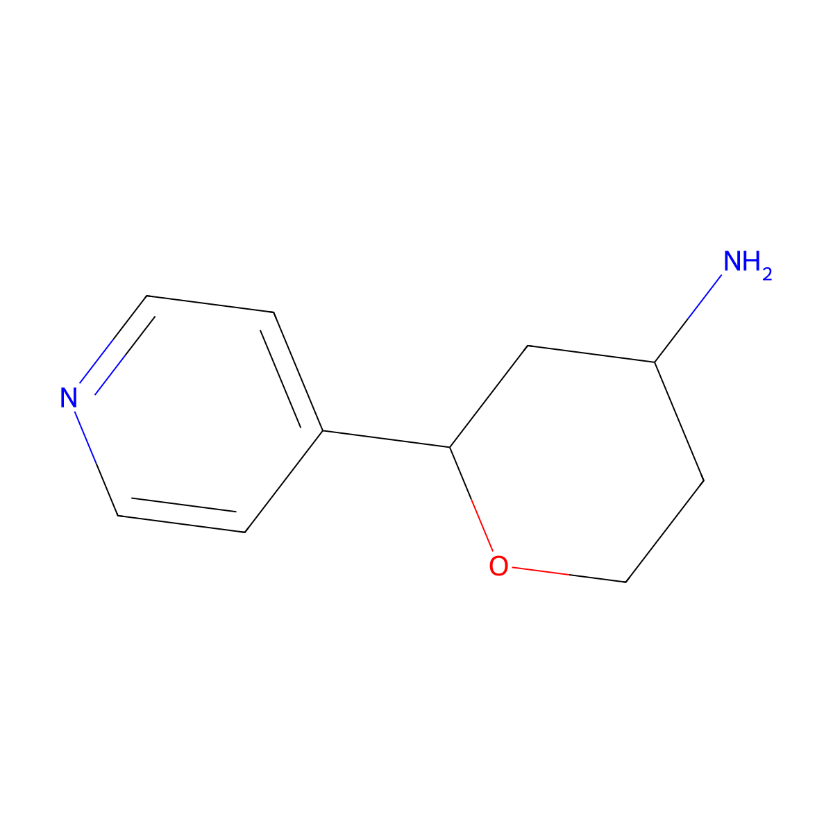 2-(Pyridin-4-yl)oxan-4-amine molecular structure, CAS 1343048-34-9
