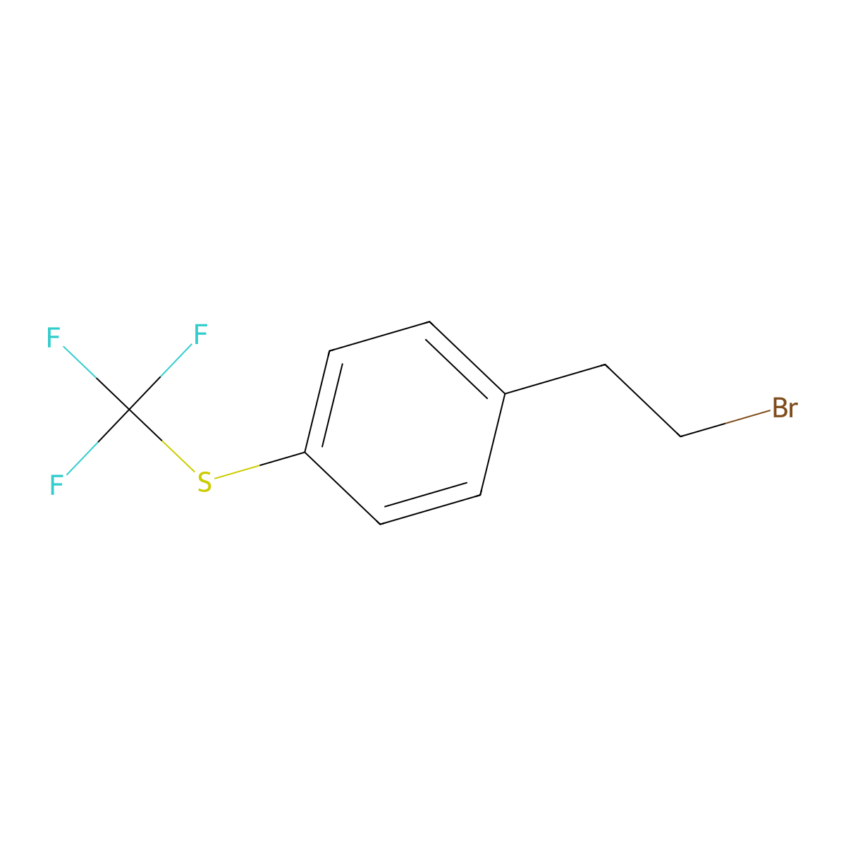 1-(2-Bromoethyl)-4-[(trifluoromethyl)sulfanyl]benzene molecular structure, CAS 1343048-83-8