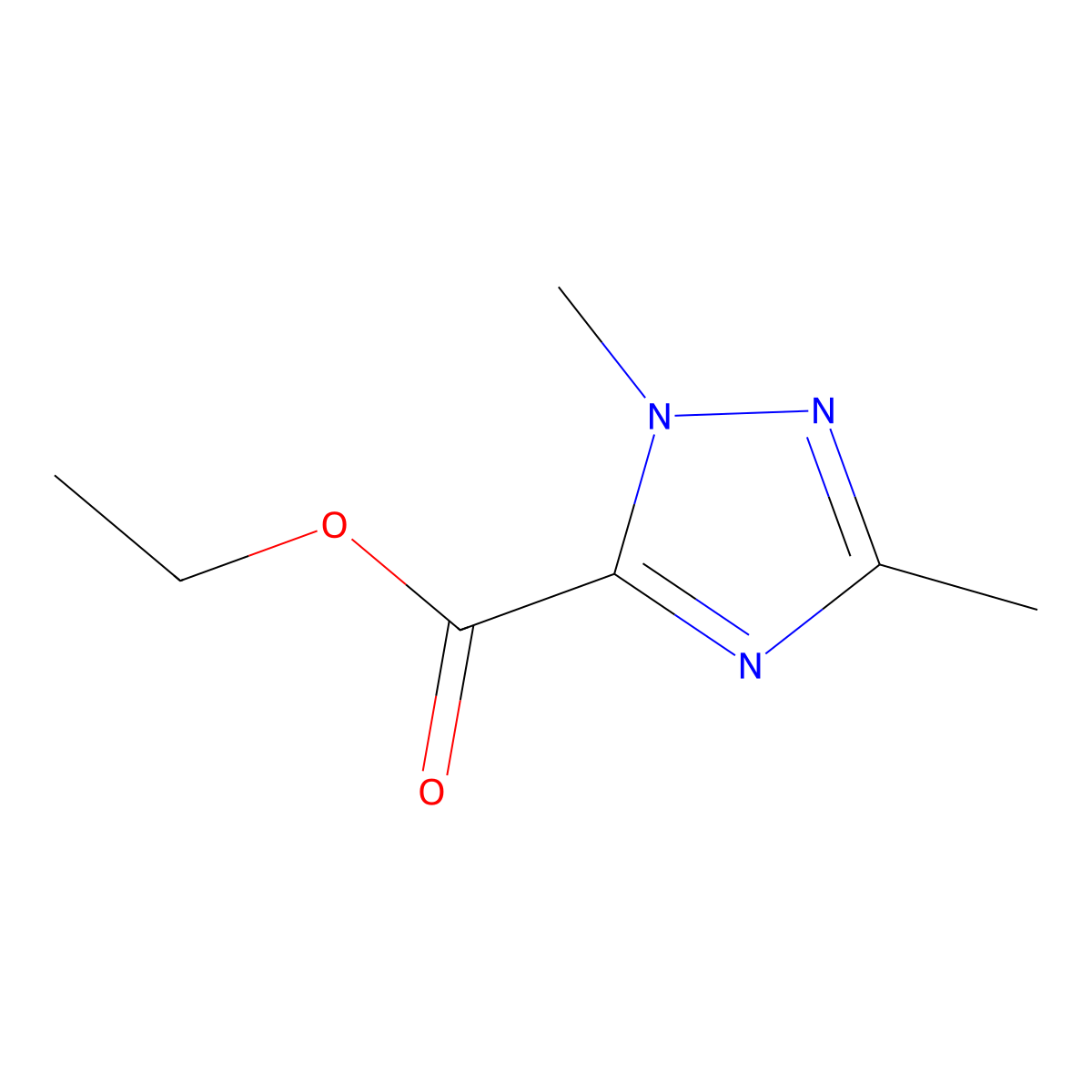 ethyl 1,3-dimethyl-1H-1,2,4-triazole-5-carboxylate molecular structure, CAS 1343048-89-4