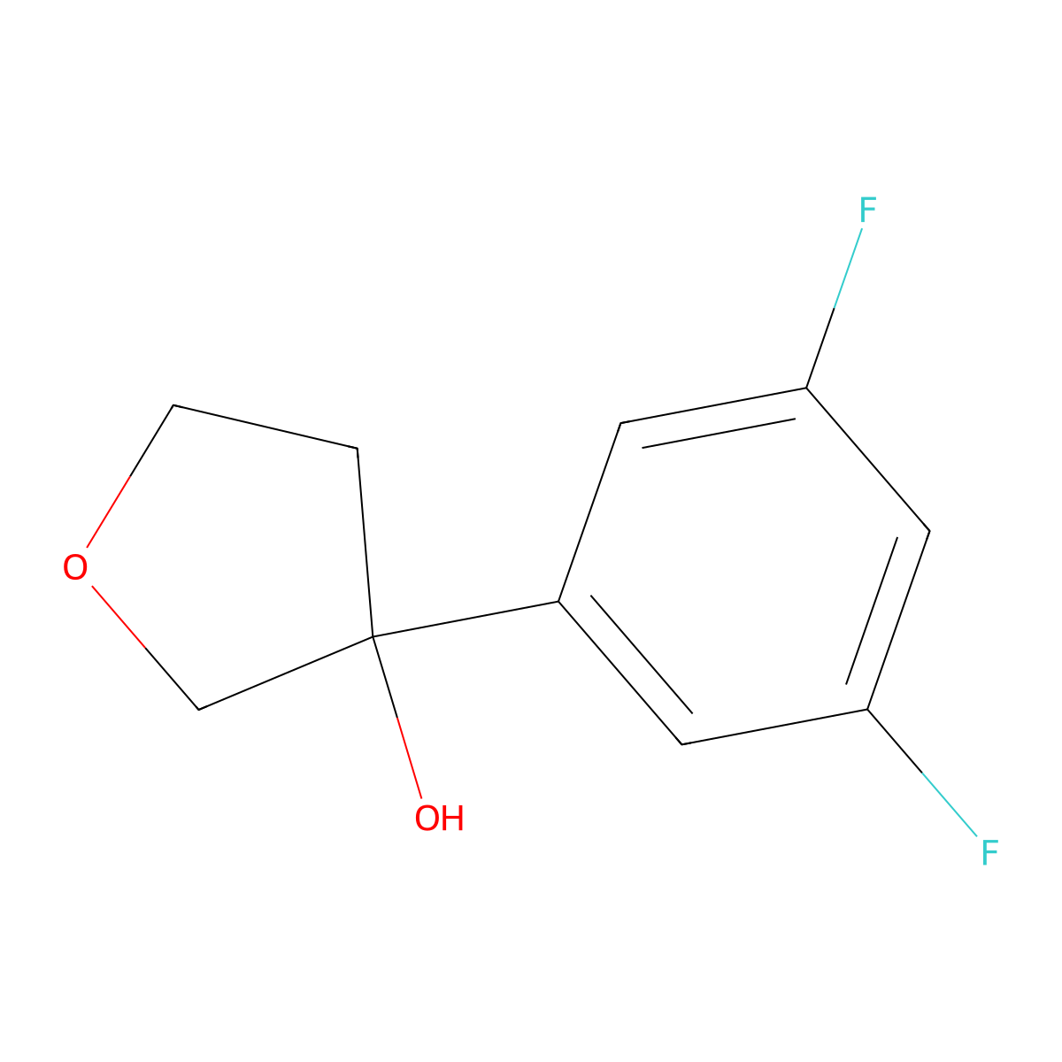 3-(3,5-Difluorophenyl)tetrahydrofuran-3-ol molecular structure, CAS 1343049-50-2