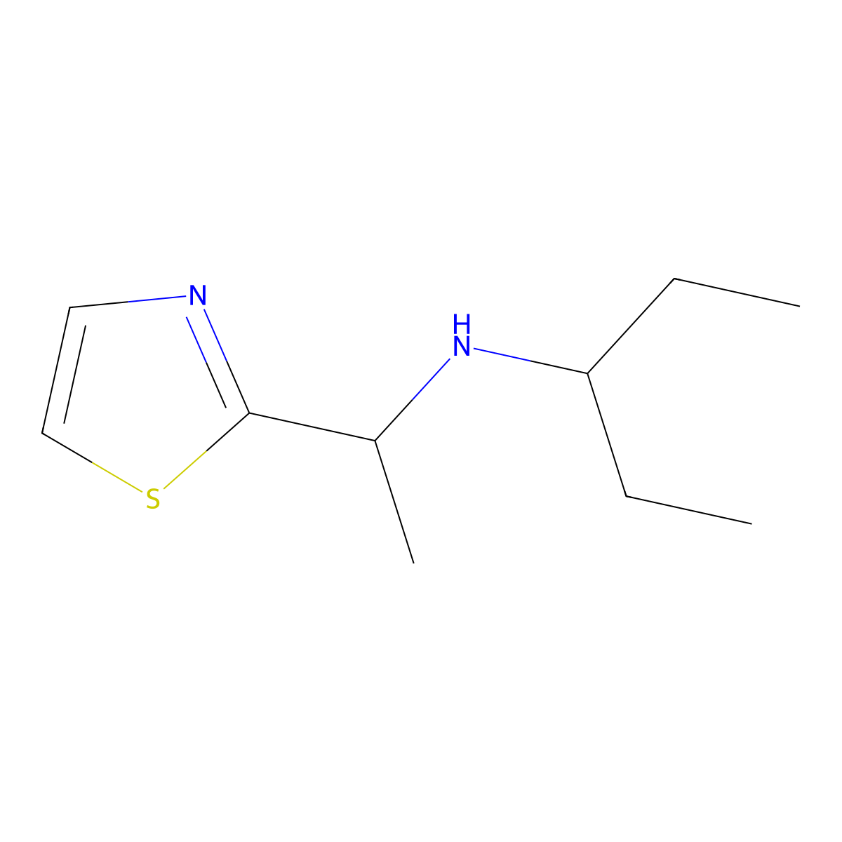 (Pentan-3-yl)[1-(1,3-thiazol-2-yl)ethyl]amine molecular structure, CAS 1343049-71-7