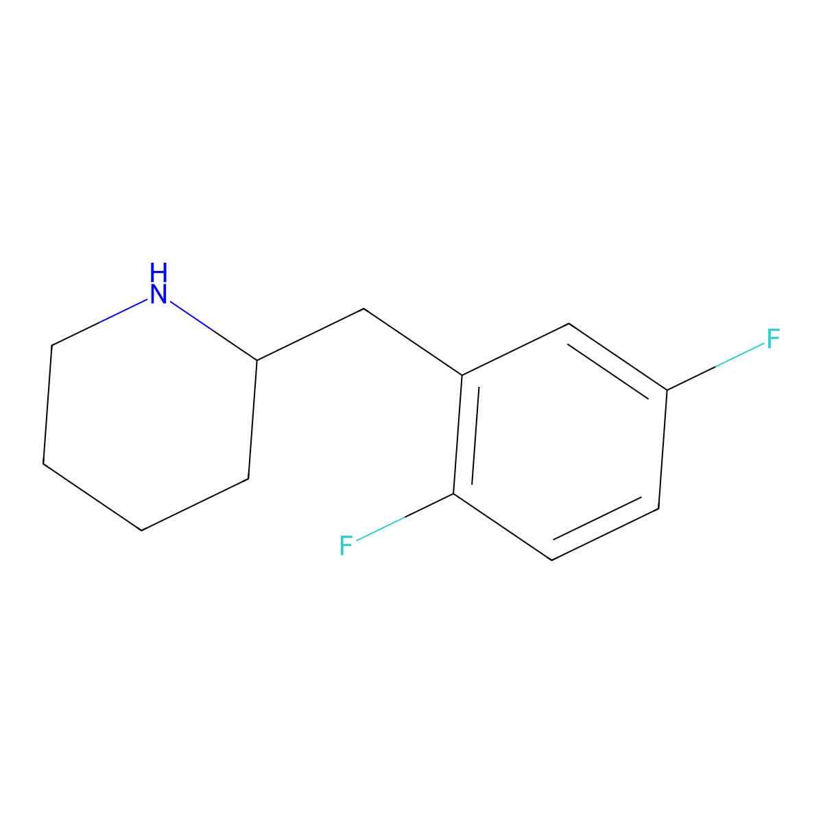 2-(2,5-Difluorobenzyl)piperidine molecular structure, CAS 1343049-89-7