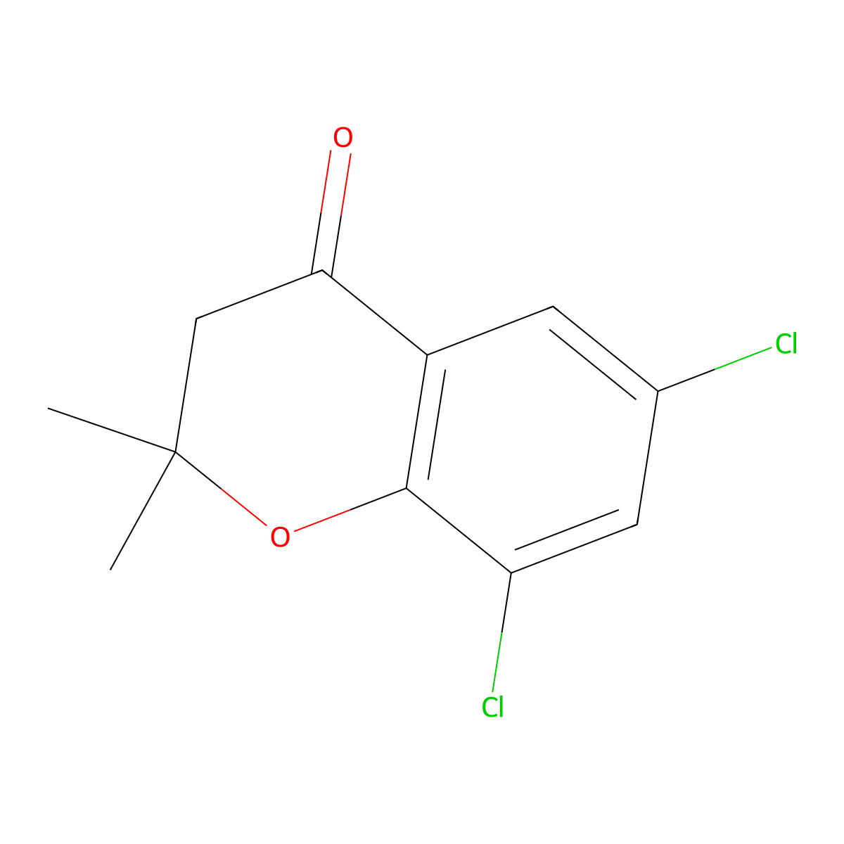 6,8-dichloro-2,2-dimethyl-3,4-dihydro-2H-1-benzopyran-4-one molecular structure, CAS 1343050-37-2