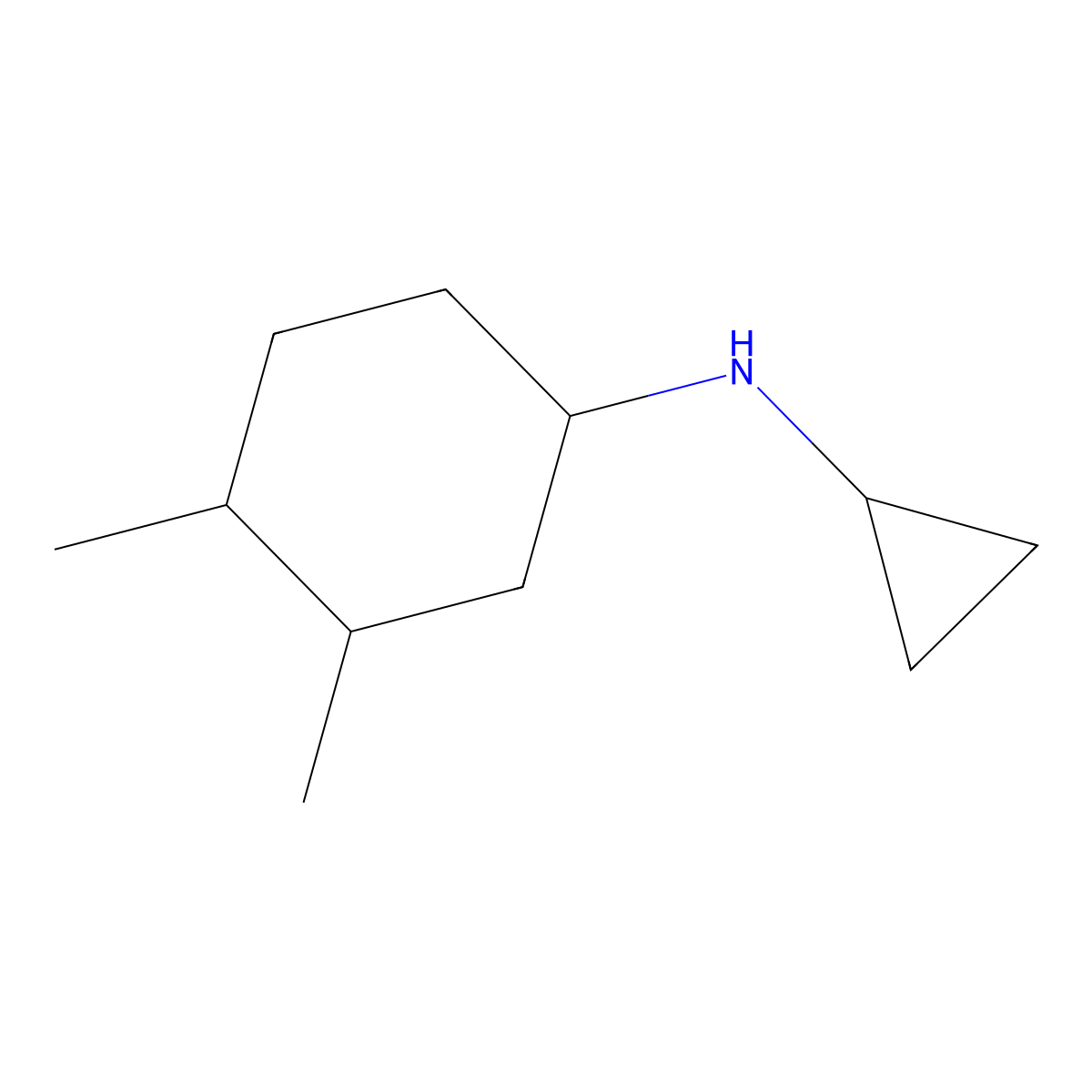 N-cyclopropyl-3,4-dimethylcyclohexan-1-amine molecular structure, CAS 1343052-60-7