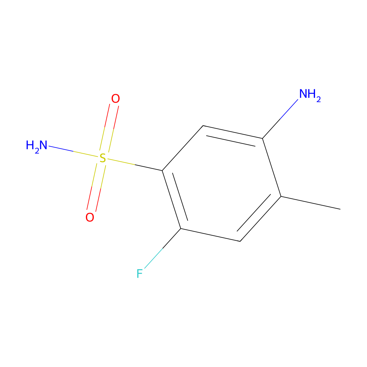 5-Amino-2-fluoro-4-methylbenzene-1-sulfonamide molecular structure, CAS 1343053-64-4