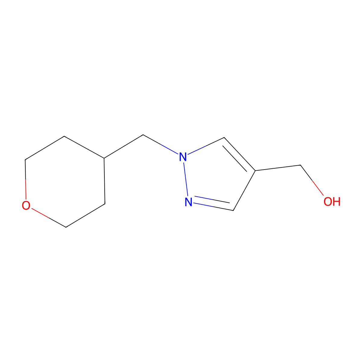 {1-[(Oxan-4-yl)methyl]-1h-pyrazol-4-yl}methanol molecular structure, CAS 1343054-51-2