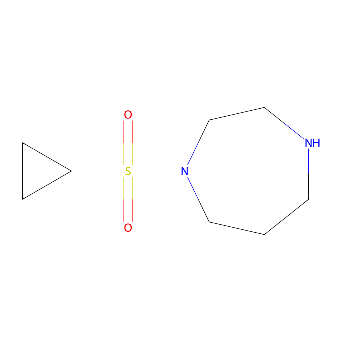 1-(Cyclopropanesulfonyl)-1,4-diazepane molecular structure, CAS 1343056-10-9