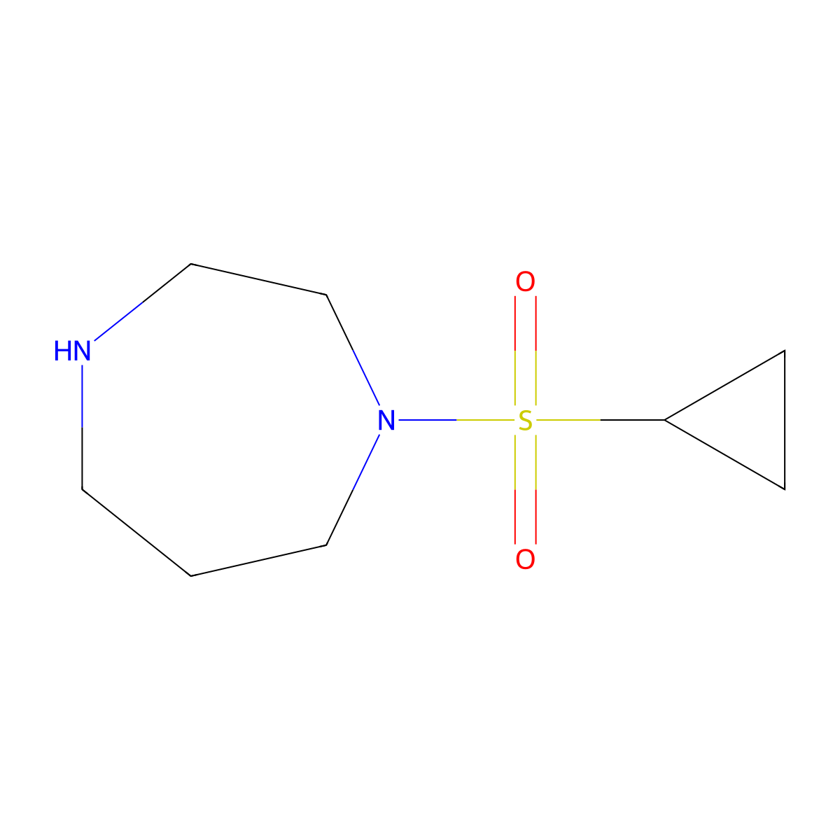 1-(Cyclopropanesulfonyl)-1,4-diazepane molecular structure, CAS 1343056-10-9
