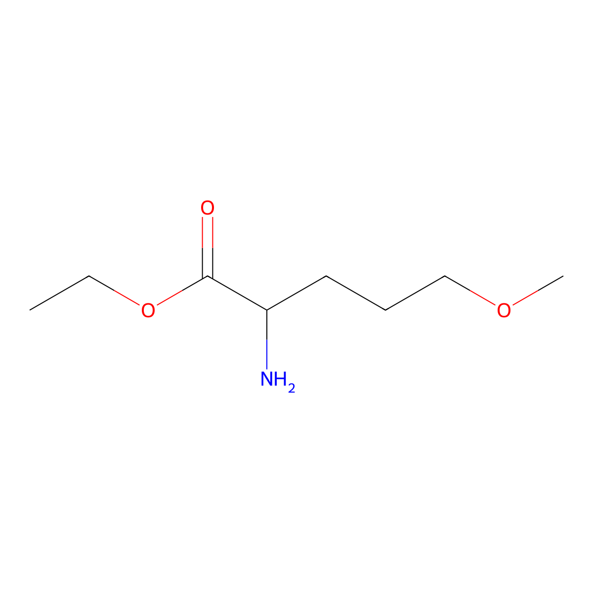 Ethyl 2-amino-5-methoxypentanoate molecular structure, CAS 1343056-65-4