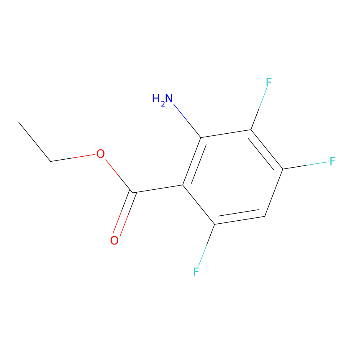 Ethyl 2-amino-3,4,6-trifluorobenzoate molecular structure, CAS 1343057-71-5