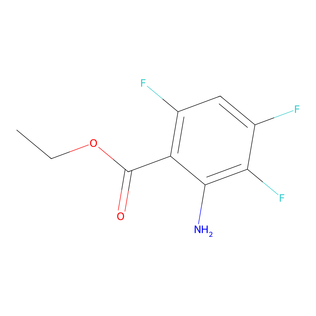 Ethyl 2-amino-3,4,6-trifluorobenzoate molecular structure, CAS 1343057-71-5