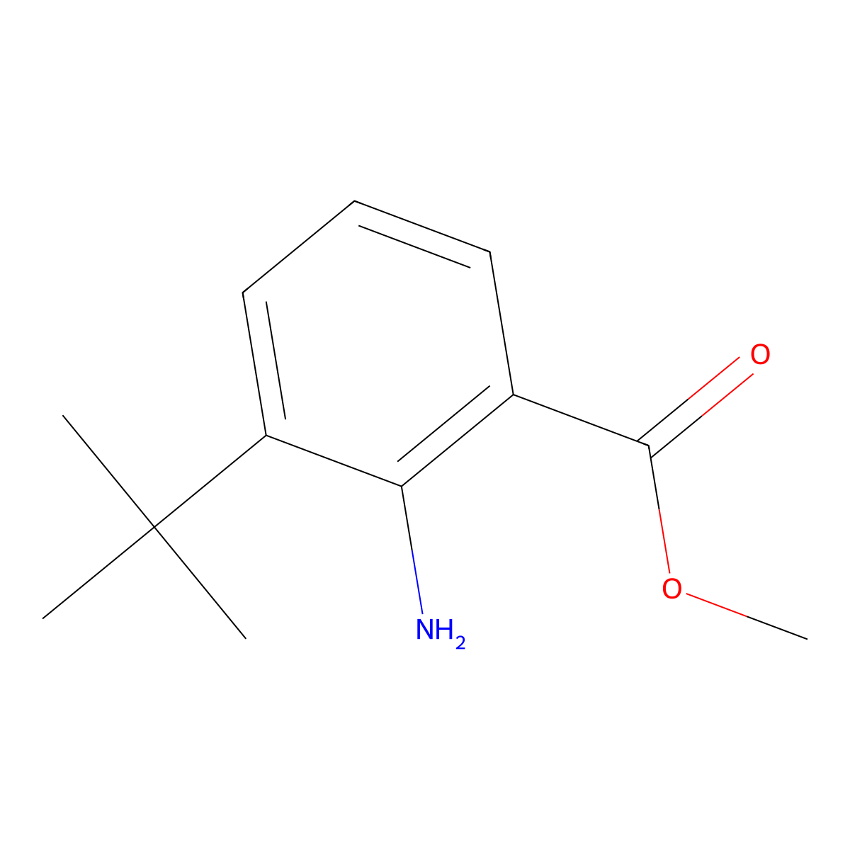 Methyl 2-amino-3-tert-butylbenzoate molecular structure, CAS 1343059-55-1