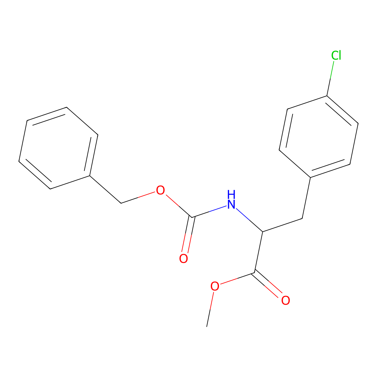 Methyl 2-{[(benzyloxy)carbonyl]amino}-3-(4-chlorophenyl)propanoate molecular structure, CAS 134306-44-8