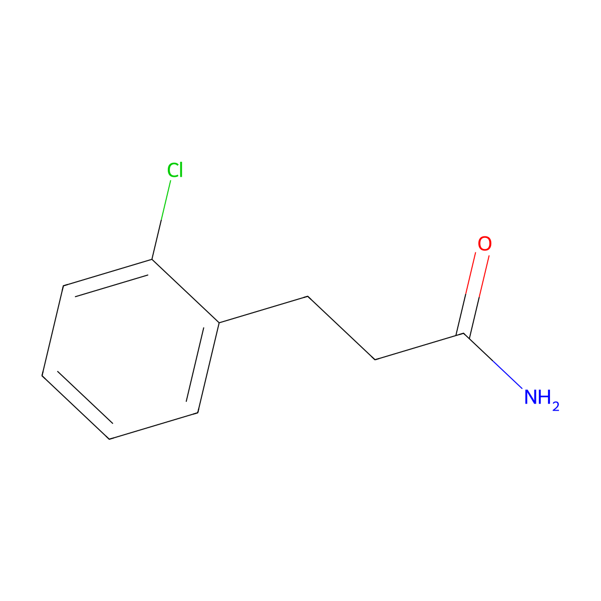 3-(2-Chlorophenyl)propanamide molecular structure, CAS 134306-93-7