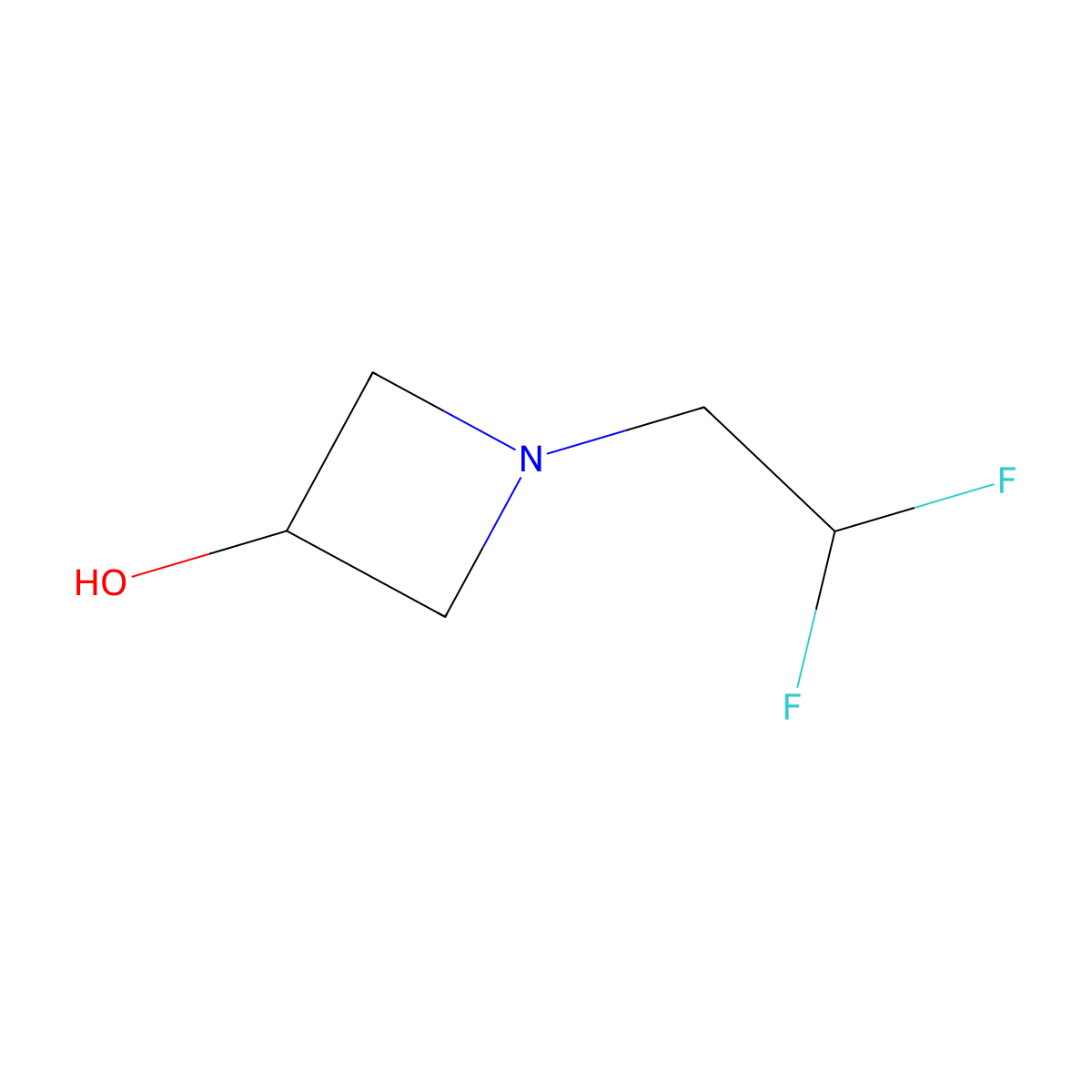 1-(2,2-Difluoroethyl)azetidin-3-ol molecular structure, CAS 1343061-06-2
