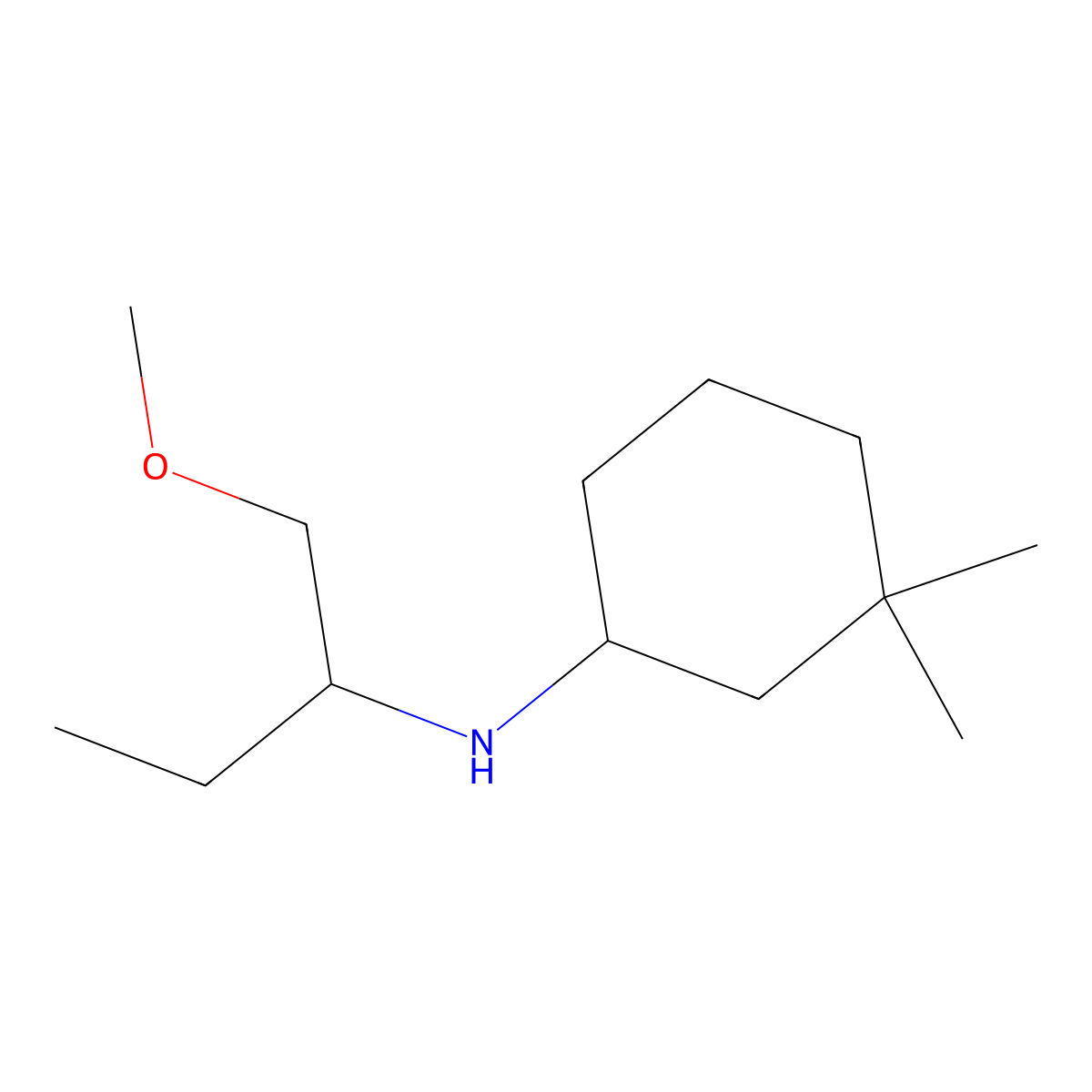 N-(1-methoxybutan-2-yl)-3,3-dimethylcyclohexan-1-amine molecular structure, CAS 1343061-32-4